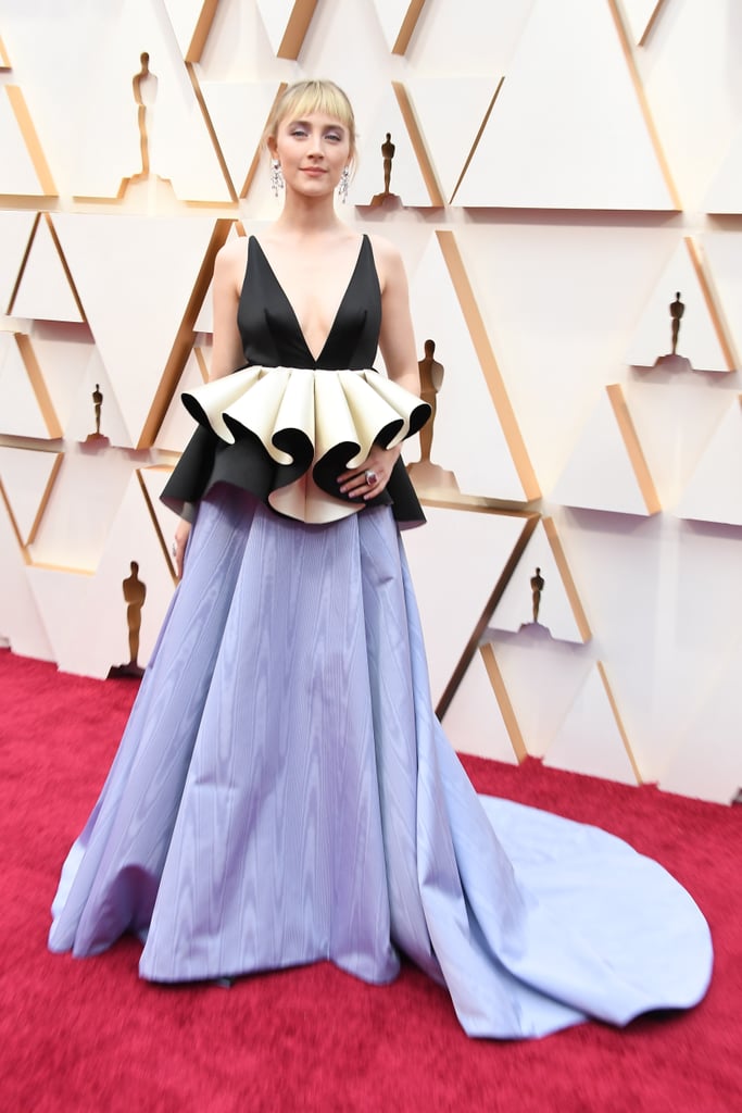 Saoirse Ronan's Black and Purple Gucci Gown at Oscars 2020