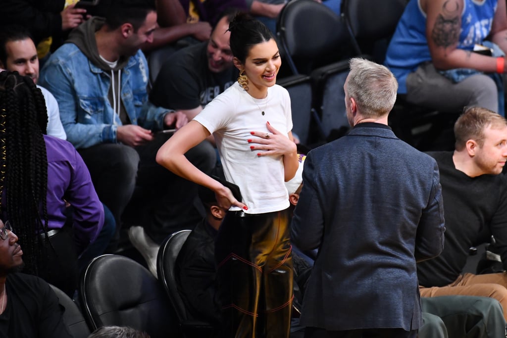 Kendall Jenner Gold Dragon Earrings and Yeezy Shoes 2019