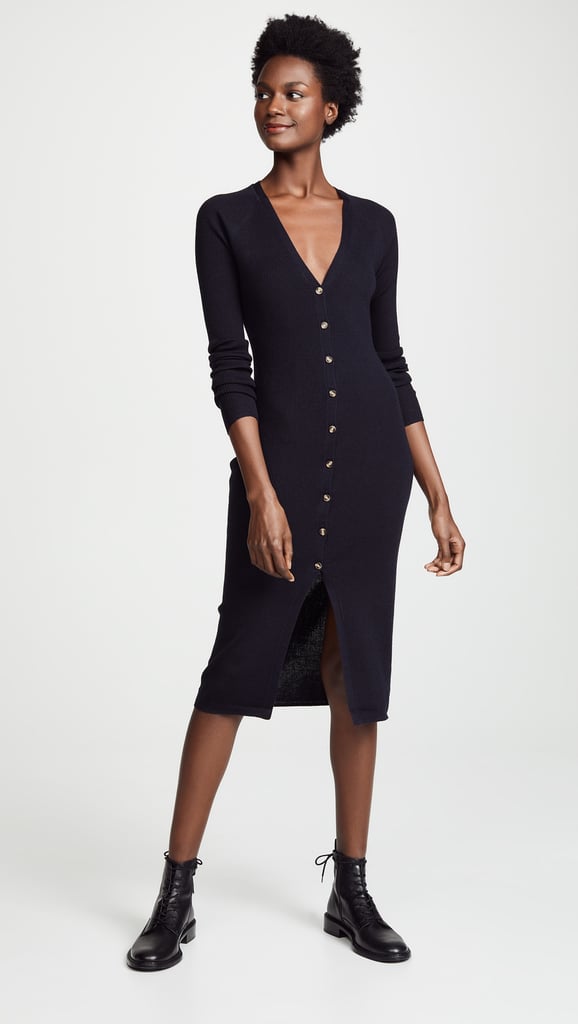 button up sweater dress