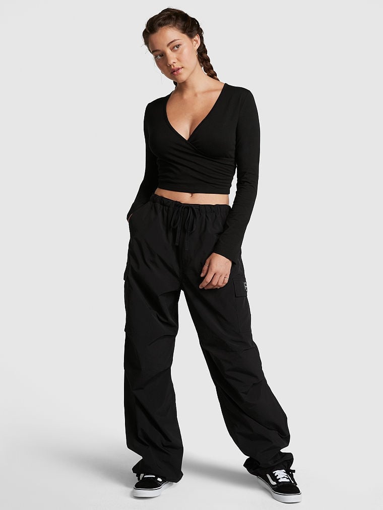 PINK Chlöe x Halle Parachute Pants ($55)