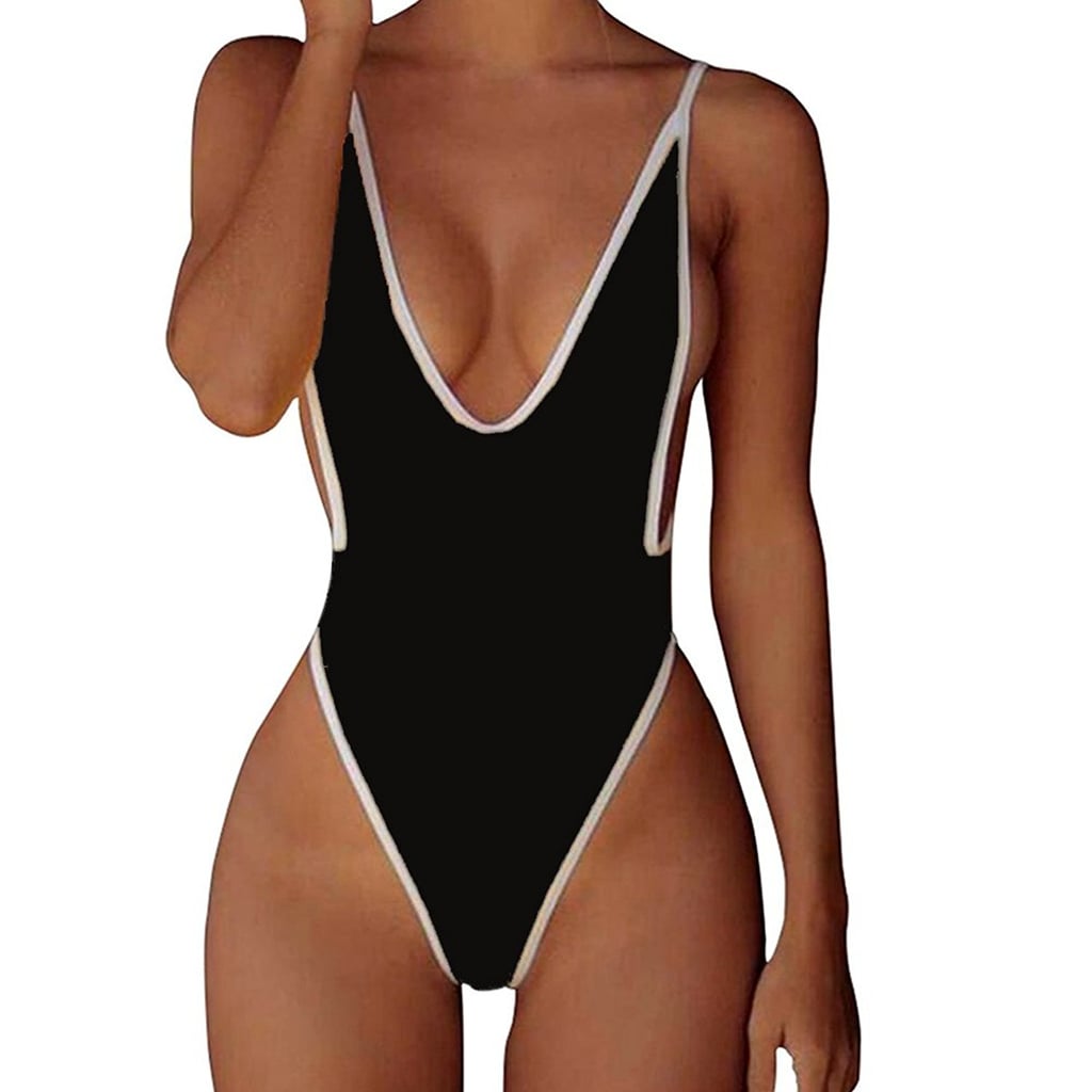 Deep V One Piece Swimsuit Sexy Swimsuits On Amazon Popsugar Fashion