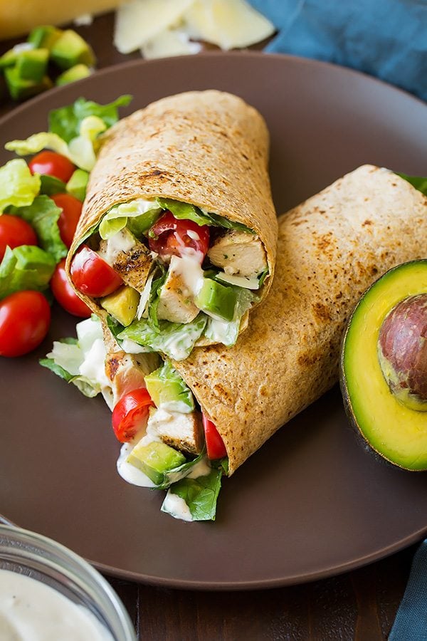 Chicken Avocado Caesar Salad Wrap