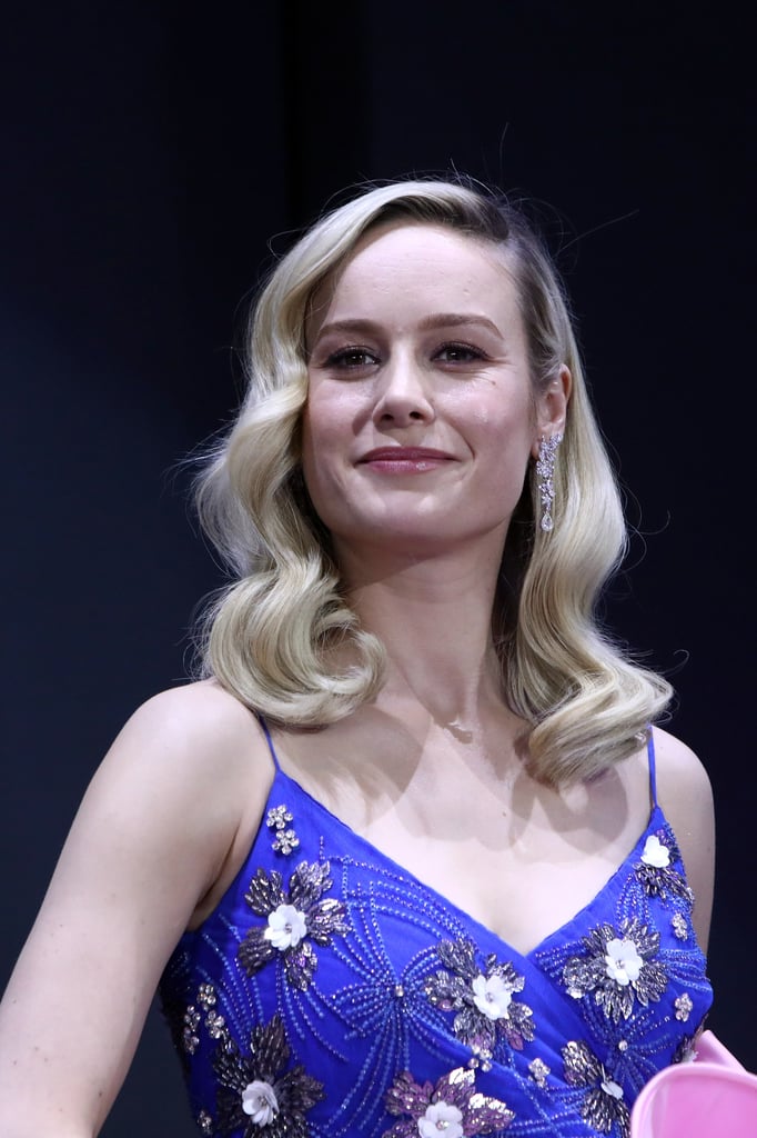 Brie Larson's Blue and Pink Dress Avengers Endgame Premiere