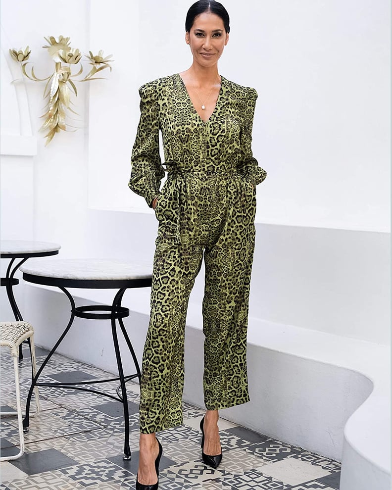 The Drop Green Animal Print V-Neck Jumpsuit by @jonnycota