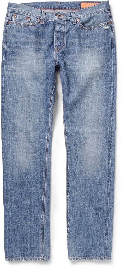 Mr Porter Slim-Fit Distressed Washed-Denim Jeans