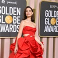 Lily James Looked Like a Walking Rose in Red at the Golden Globes