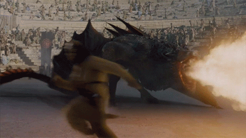 He unleashes his full wrath out on Daenerys's attackers.