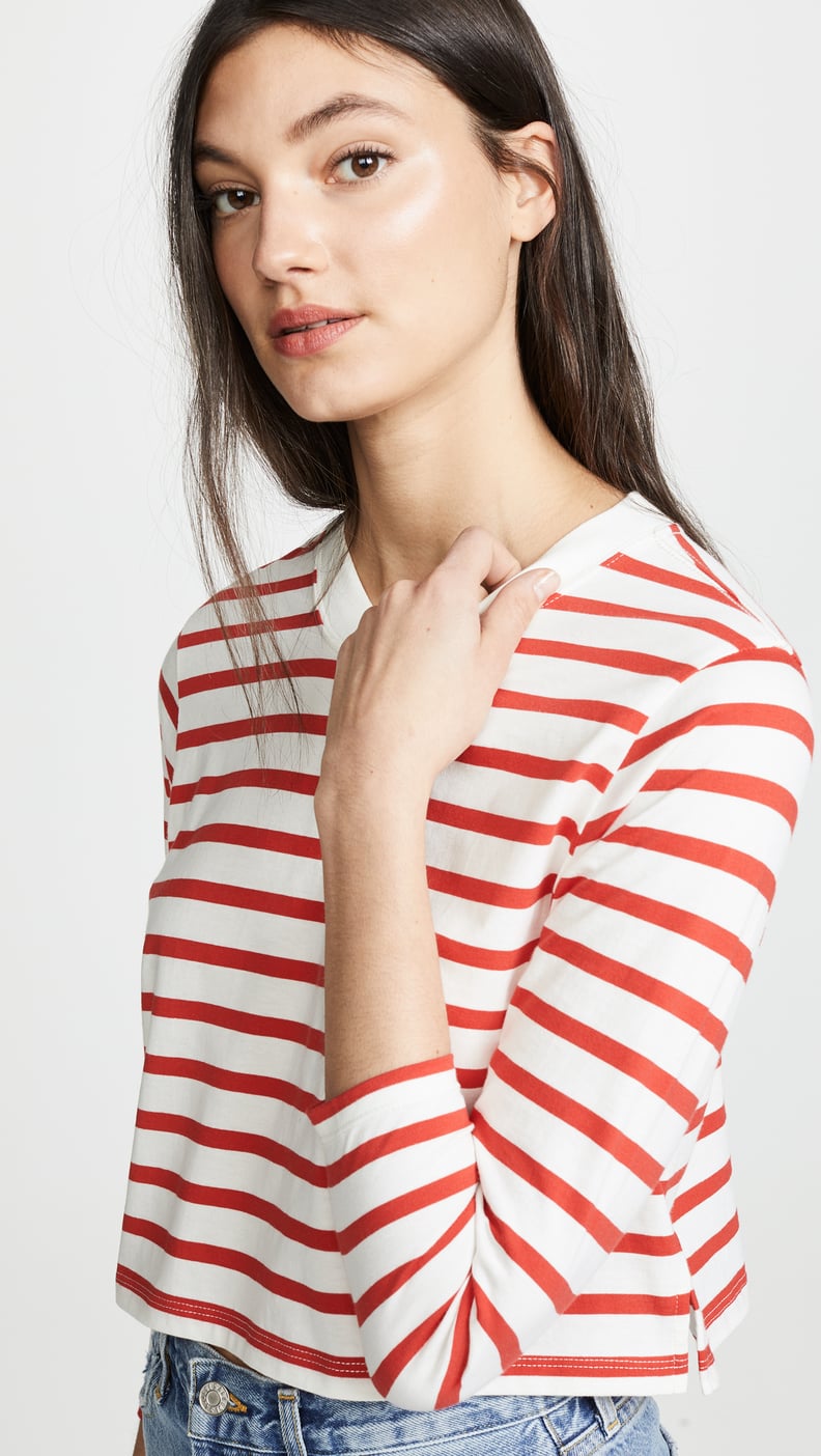 Hanes x Karla Long Sleeve Striped Crop Tee