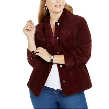 Corduroy jacket womens plus size new arrivals