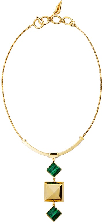 Diane von Fürstenberg Malachite Stone & Pyramid Pendant Necklace ($118)
