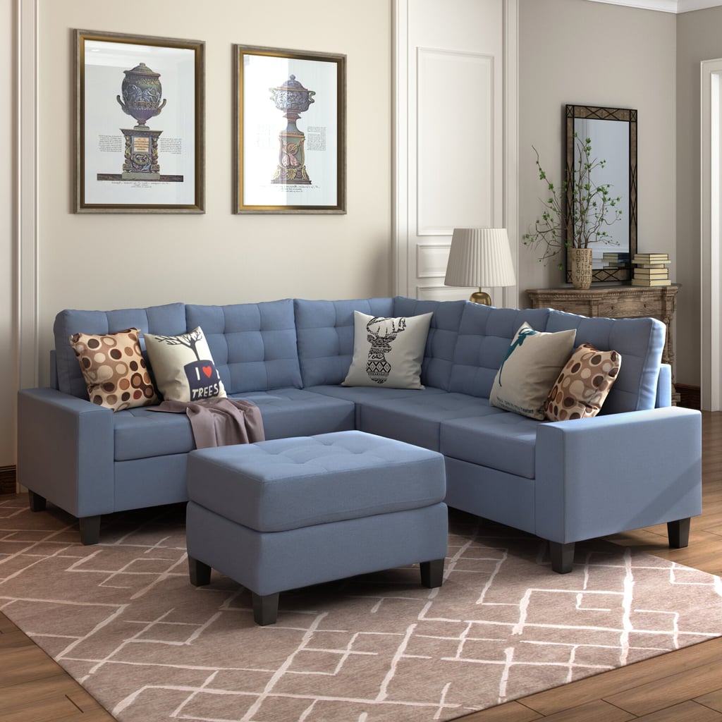 Nealy Symmetrical Sectional With Ottoman