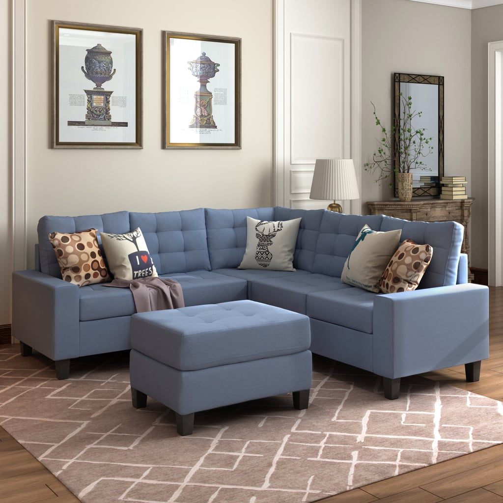 Nealy Symmetrical Sectional With Ottoman The Best SpaceSaving
