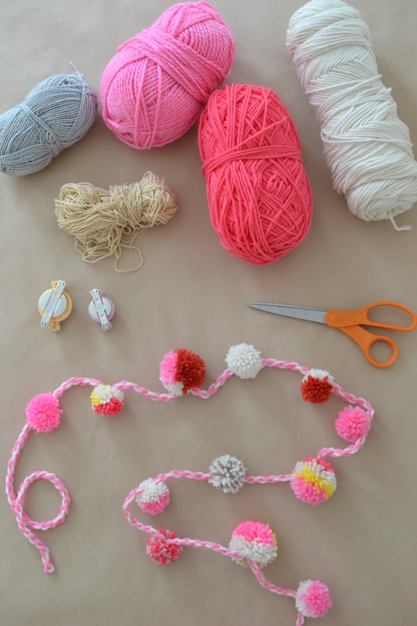 Mini Multicolored Pom Pom Garland