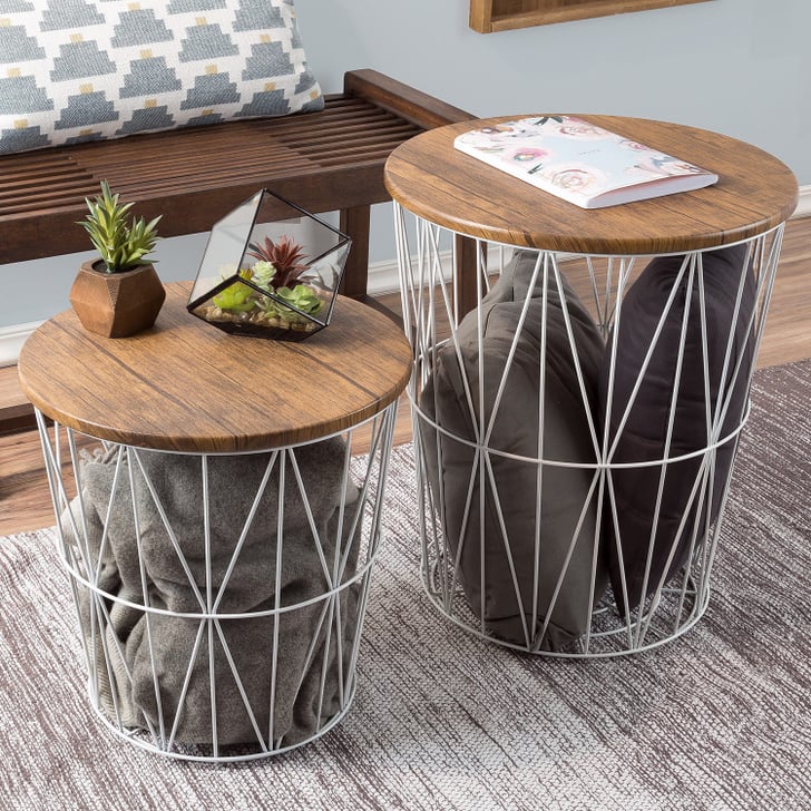 White Nesting Metal Round End Table Set | Best Small-Space Furniture From Pier 1 | POPSUGAR Home ...