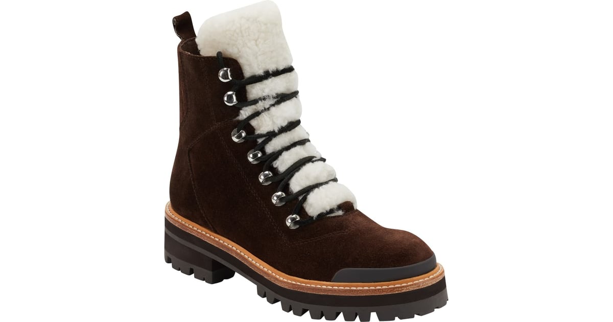 izzie genuine shearling lace up boot