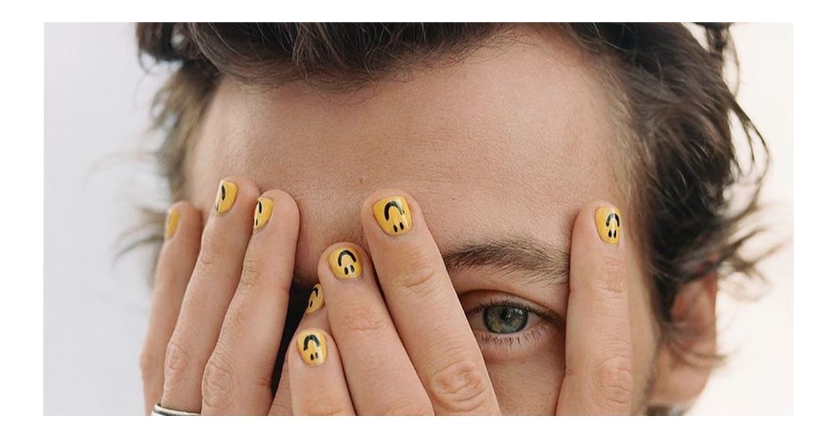 Featured image of post Harry Styles Smiley Face Nails Black And White / Summer beach black white nail art nail stickers.