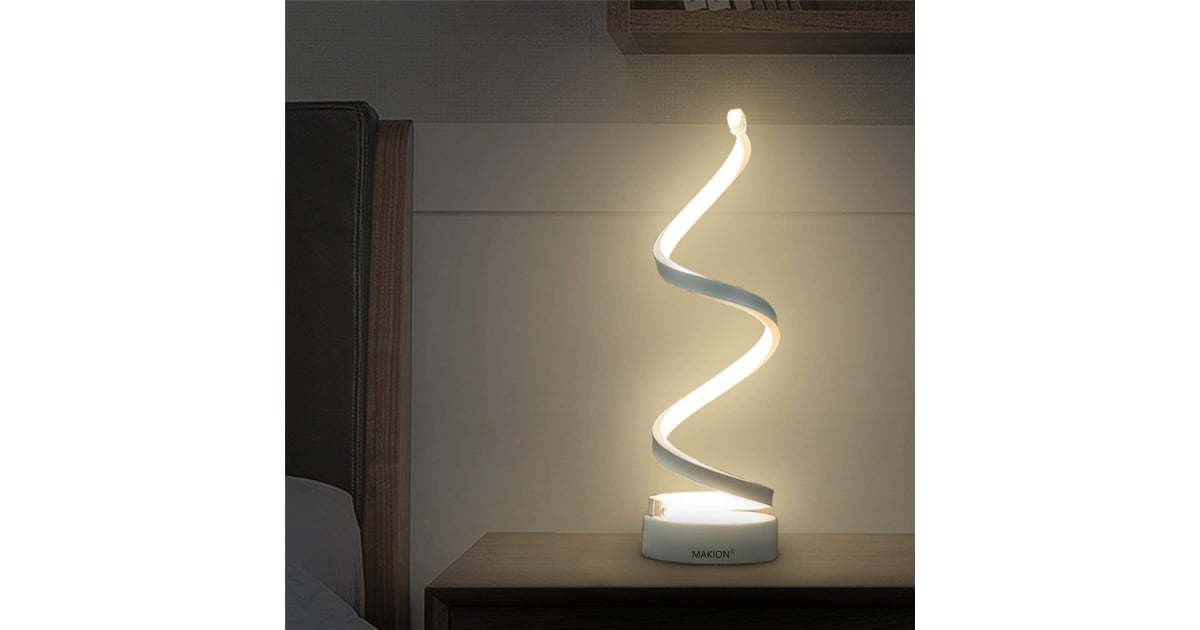 Makion Spiral LED Table Lamp Best Table Lamps on Amazon POPSUGAR