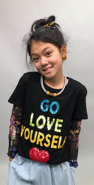 "With someone like Claudia, you've got to be careful that you're not overdoing it . . . You have to find that balance of new and different and unique, because we're not actually dressing mainstream, we're dressing a character who is super self-confident in a really great way and secure in being able to portray her inner self.
Claudia really is able to do that. The sort of thing for me [was] to hold back a little bit and keep her real — to keep her somewhat grounded . . . a character like her can start looking unattainable or unreal or inaccessible. I was really happy with how it all came together with her, and I really think that Momona really did everything about that character justice."