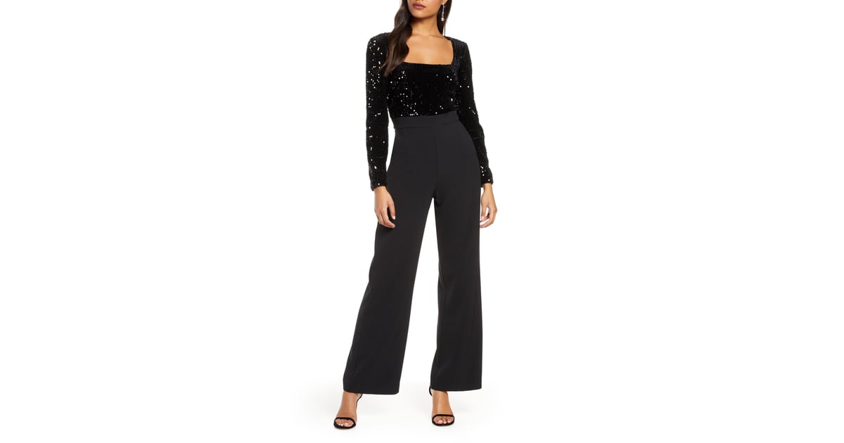 eliza j sequin jumpsuit