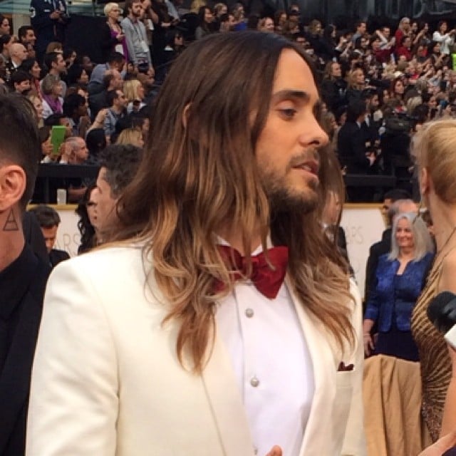 Jared Leto nailed his look with a bow tie and cream-colored jacket.