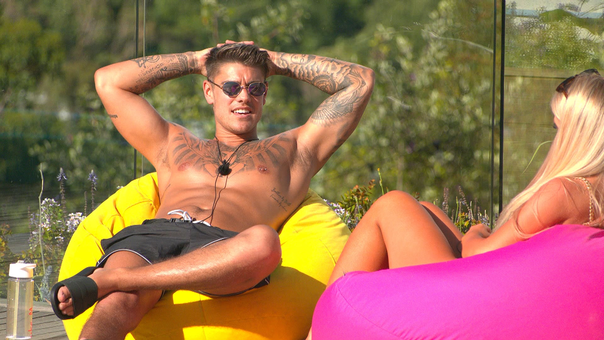 From ITV StudiosLove Island: SR6: Ep18 on ITV2Pictured: Luke M and Jess.This photograph is (C) ITV Plc and can only be reproduced for editorial purposes directly in connection with the programme or event mentioned above, or ITV plc. Once made available by ITV plc Picture Desk, this photograph can be reproduced once only up until the transmission [TX] date and no reproduction fee will be charged. Any subsequent usage may incur a fee. This photograph must not be manipulated [excluding basic cropping] in a manner which alters the visual appearance of the person photographed deemed detrimental or inappropriate by ITV plc Picture Desk.  This photograph must not be syndicated to any other company, publication or website, or permanently archived, without the express written permission of ITV Picture Desk. Full Terms and conditions are available on the website www.itv.com/presscentre/itvpictures/termsFor further information please contact:james.hilder@itv.com / 0207 157 3052