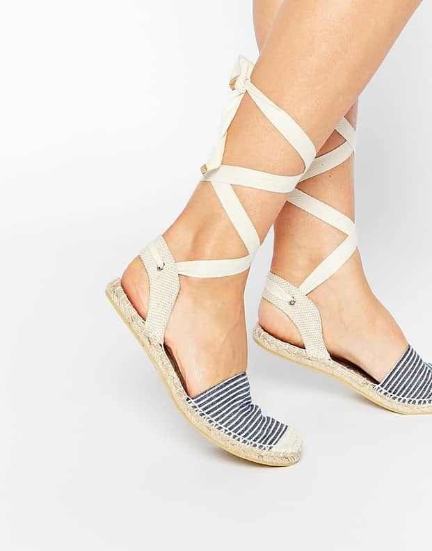 White lace sales up espadrille sandals