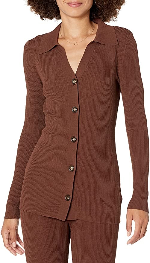 A Timeless Top: The Drop Constance Rib Button-Down Sweater