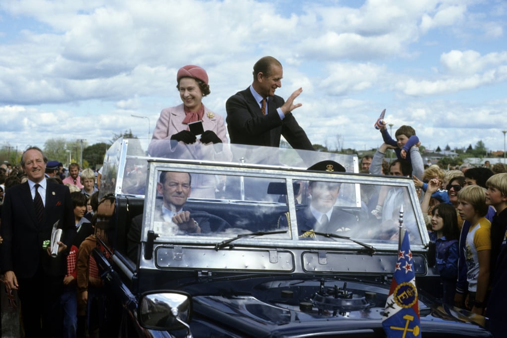The royal couple waved to onlookers from their car in Wellington, New Zealand, in 1981.