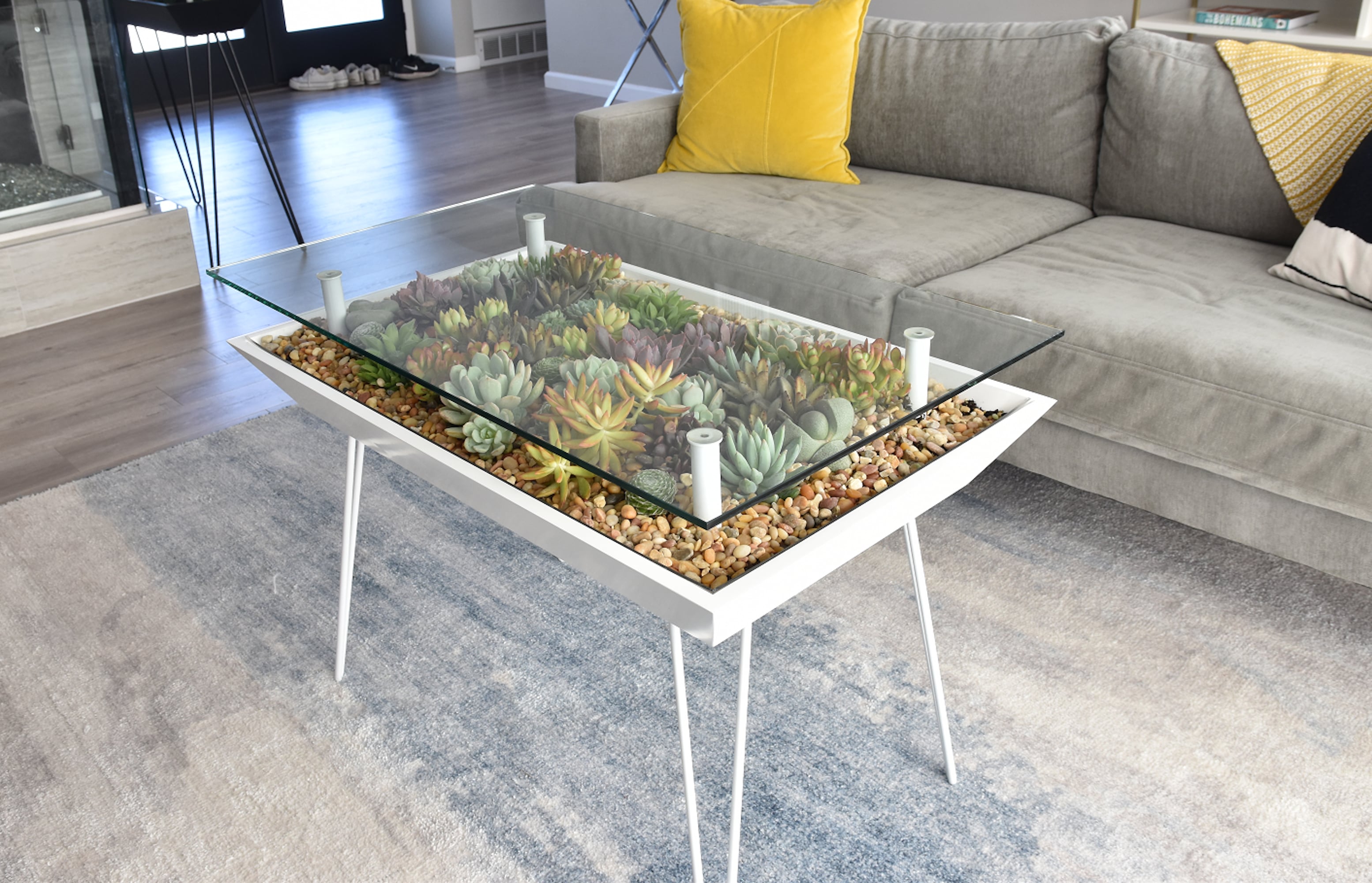 This stylish side table doubles as a terrarium