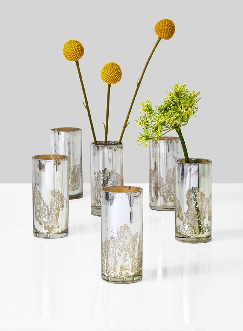 Serene Spaces Living Antique Silver Cylinder Vases