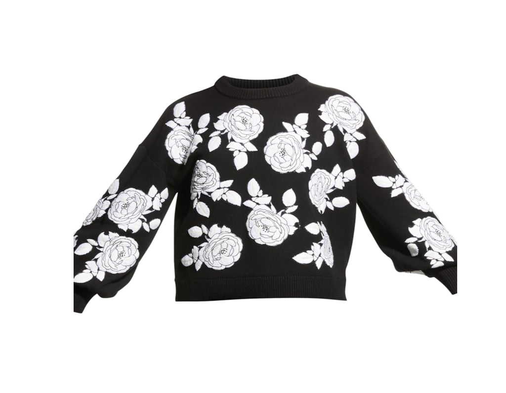 Alice + Olivia Carwen Embroidered Balloon-Sleeve Pullover