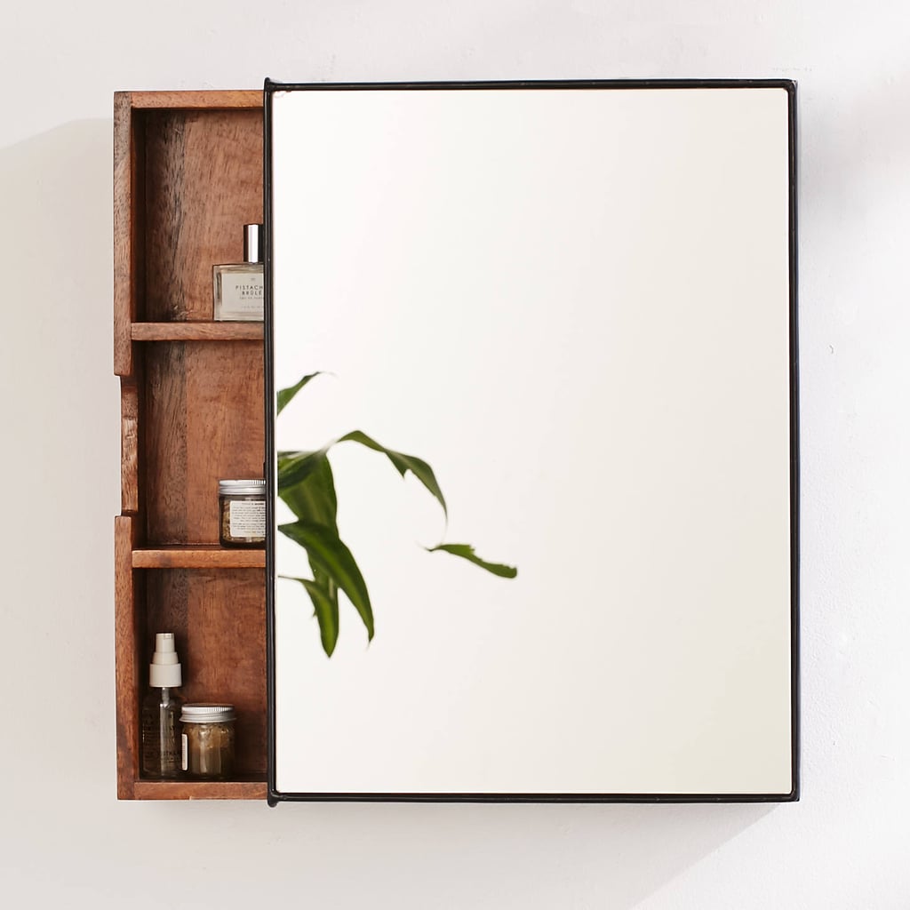 Sliding storage mirror hot sale bathroom