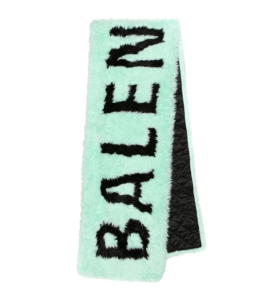Balenciaga Logo Faux Fur Scarf