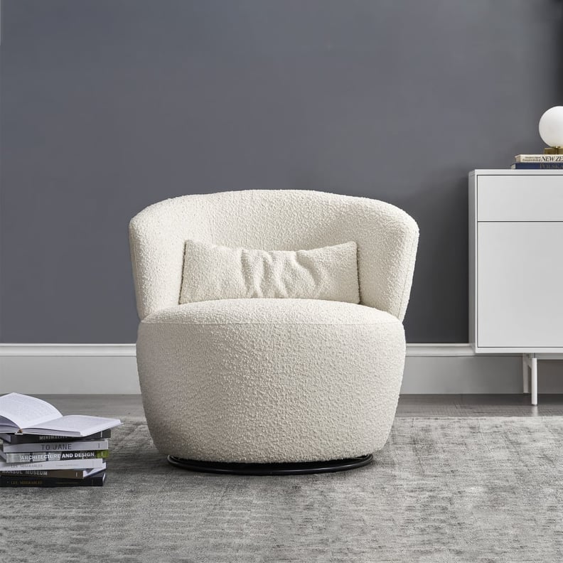 A Fuzzy Chair For Midday Breaks: Castlery Amber Bouclé Swivel Chair
