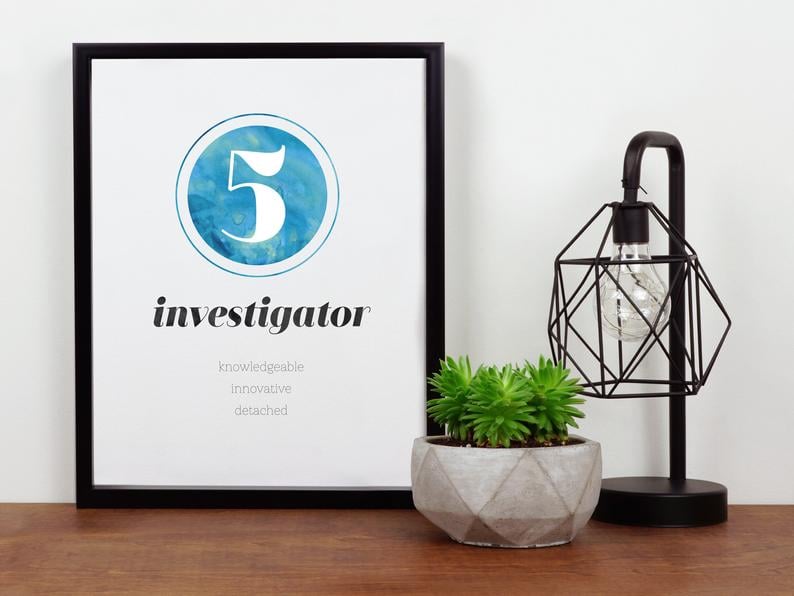 Enneagram Type Five Investigator Printable Poster