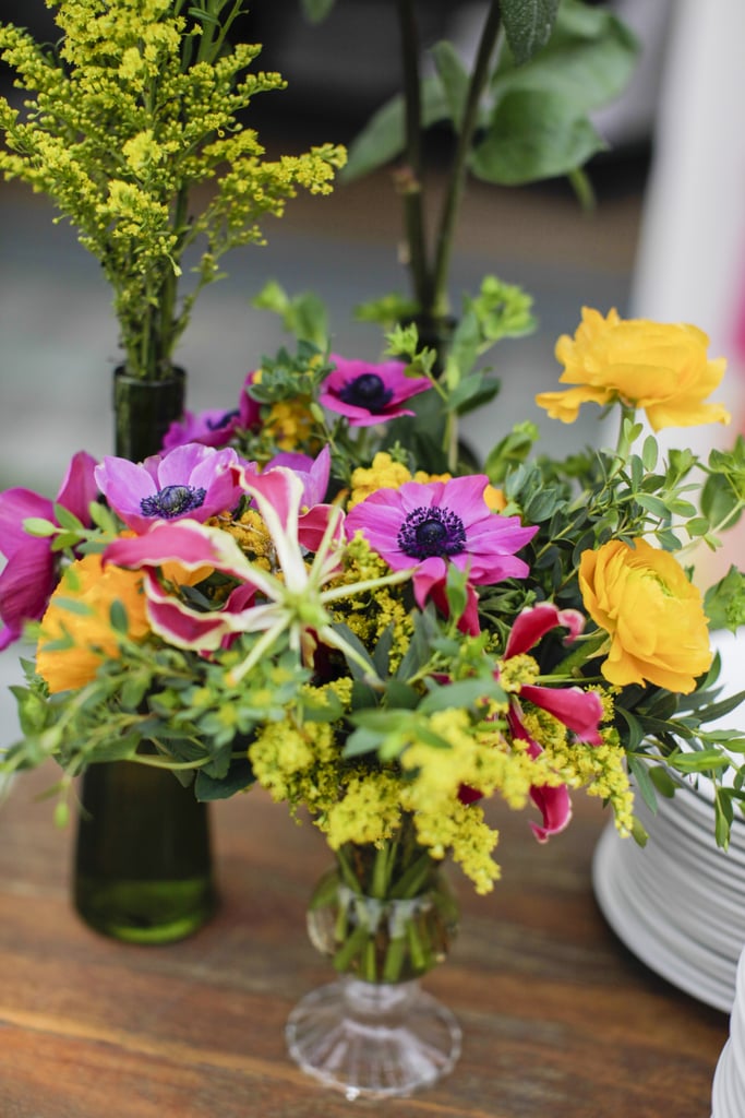 Vibrant flowers decorated the tables for a Spring feel.