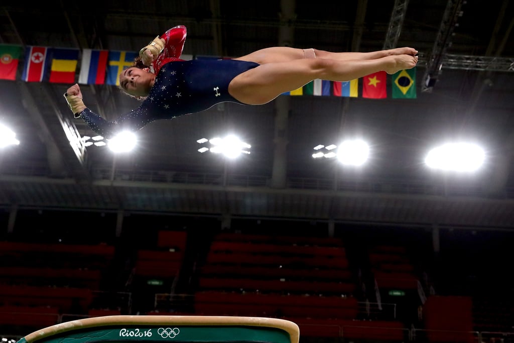 When She Soared Across the Sky During Vault Qualifications