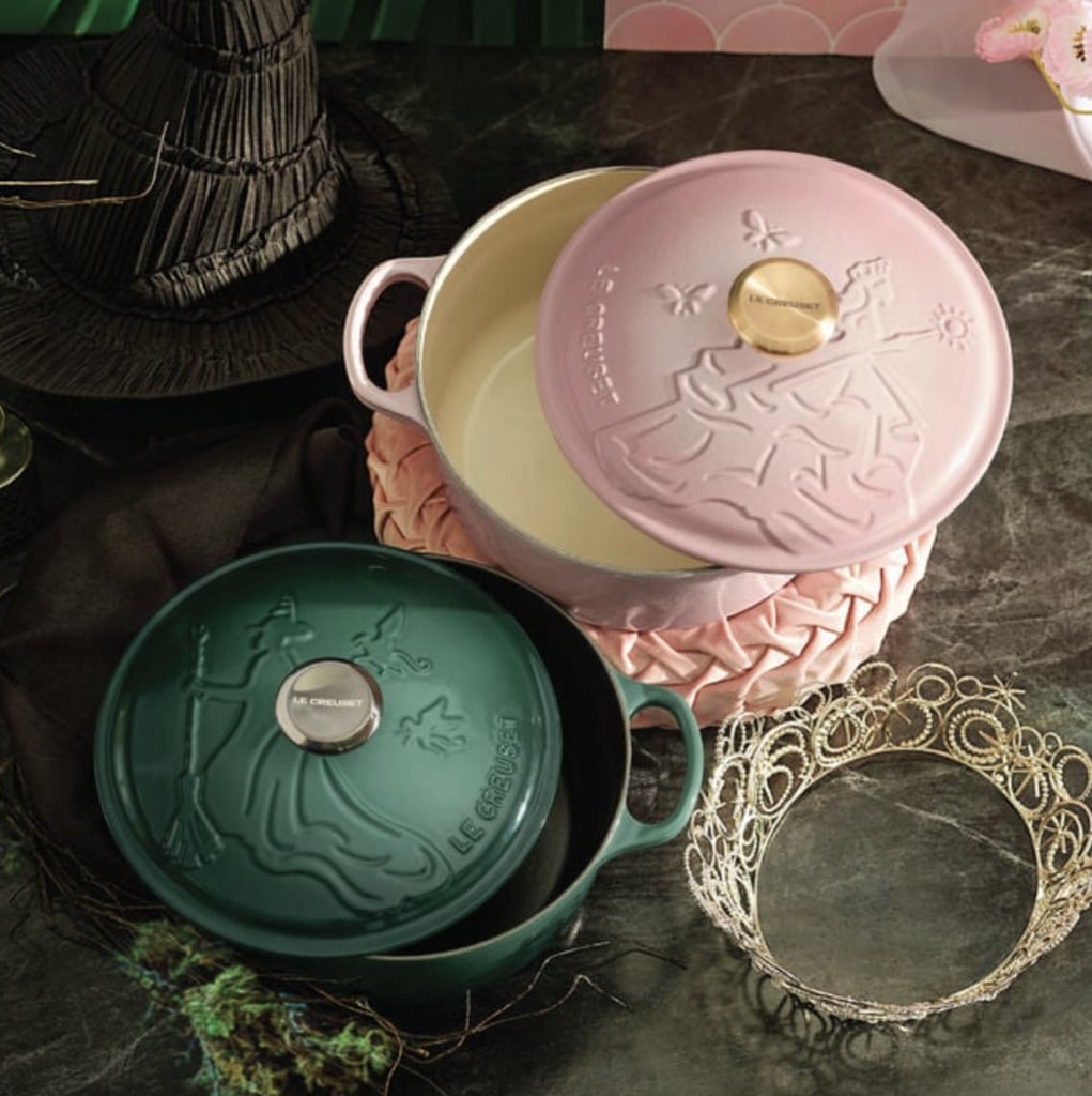 Le Creuset Wicked Collection Glinda Embossed Signature Round Dutch Oven ($450)
If you've been on the fence about adding Le Creuset's famous round dutch oven to your cookware collection, now's the time. The oven boasts extraordinary heat distribution and retention capabilities thanks to the enameled cast iron and tight-fitting lid. 
To celebrate "Wicked: For Good," the celebrity-favorite brand debuted a limited-edition version in pink and green with enchanting visuals of each witch on the lid punctuated by gold and silver stainless steel knobs. Pick up both: Le Creuset Wicked Collection Elphaba Embossed Signature Round Dutch Oven ($450)