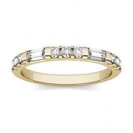 Moissanite Multi Stone Wedding Band in 14K Yellow Gold