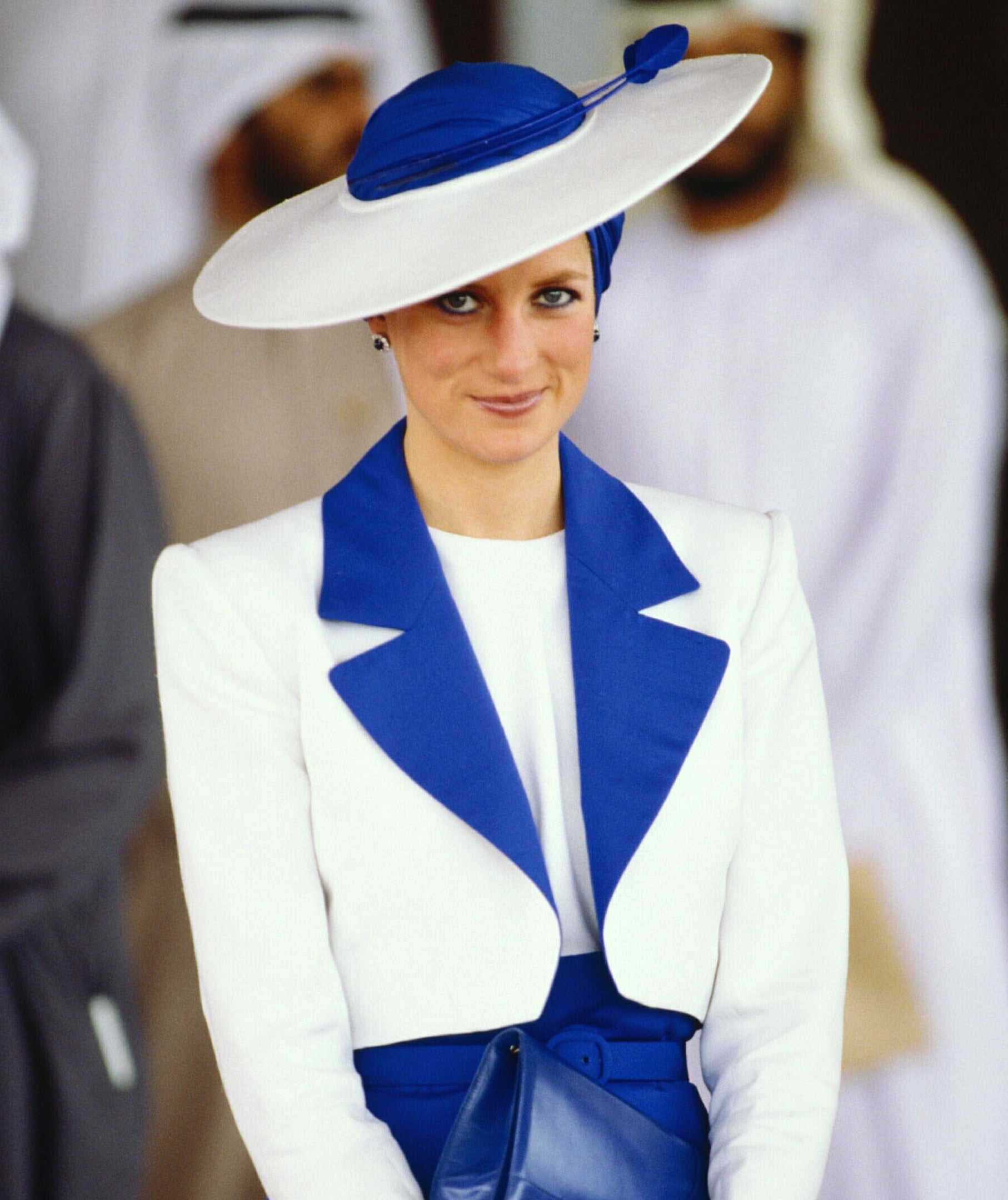 Blue and discount white hat