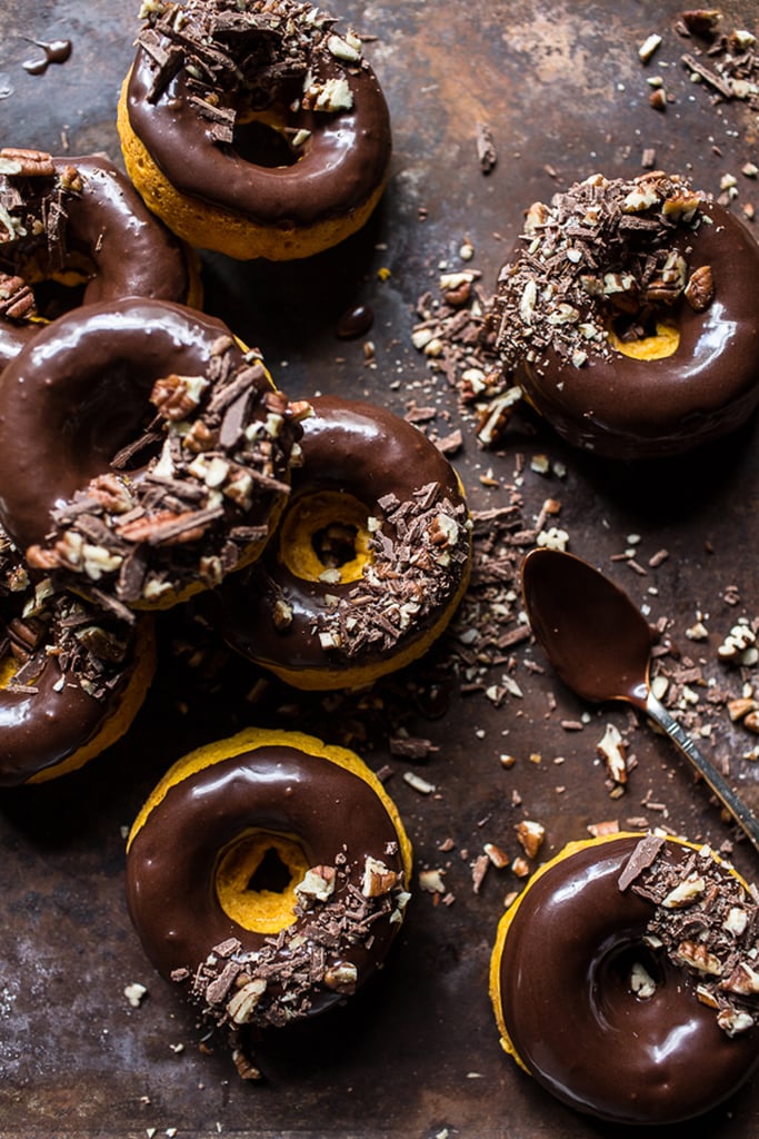 Baked Buttermilk Pumpkin Doughnuts With Chocolate Glaze