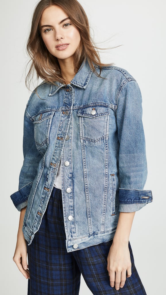 Madewell Oversized Jean Jacket | Ashley Graham Jean Jacket Outfit April ...