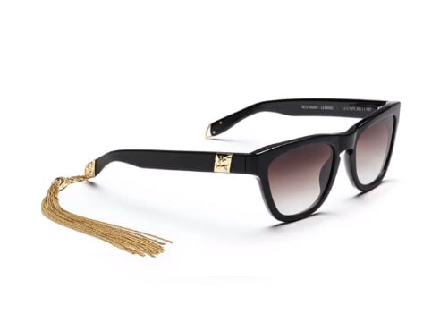 Black Pioneer with Gold Tassel Sunglasses