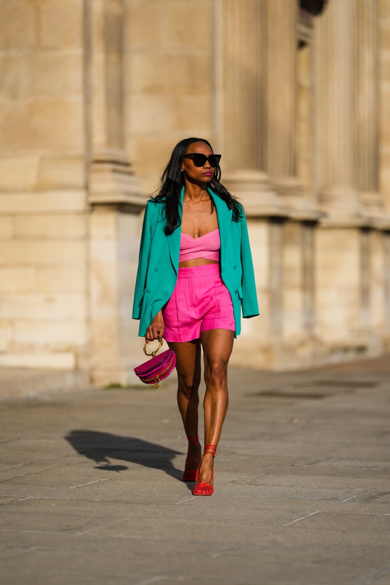 Blazer-and-Shorts Outfits: Experiment With Bright Colors