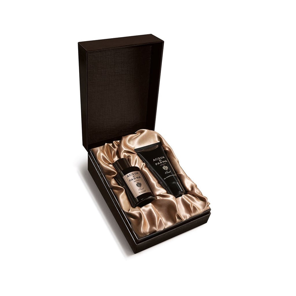If it's not immediately obvious after glancing after the satin surrounding these sultry products, this is a far cry from your average gift set. The cologne spray and shower gel duo smell woody and masculine but not overly manly. Hints of refreshing citrus (from notes of bergamot and Italian orange) keep it fresh and balanced without becoming too musky from cedar and sandalwood.
Acqua di Parma Colonia Oud ($220)