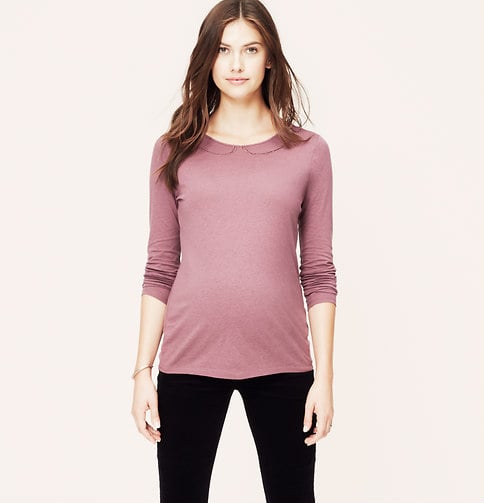 LOFT Maternity Seamed Collar Tee ($35)