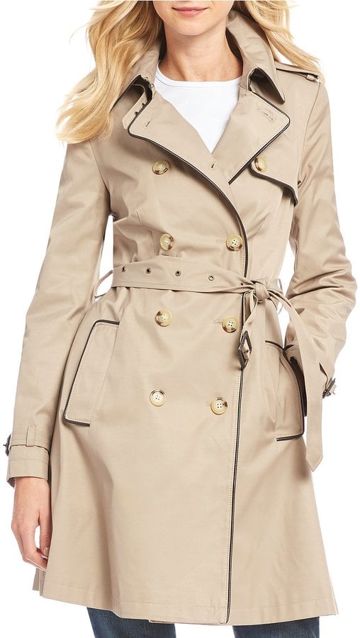 Lauren Ralph Lauren Faux-Leather-Trim Trench Coat | Melania Trump ...