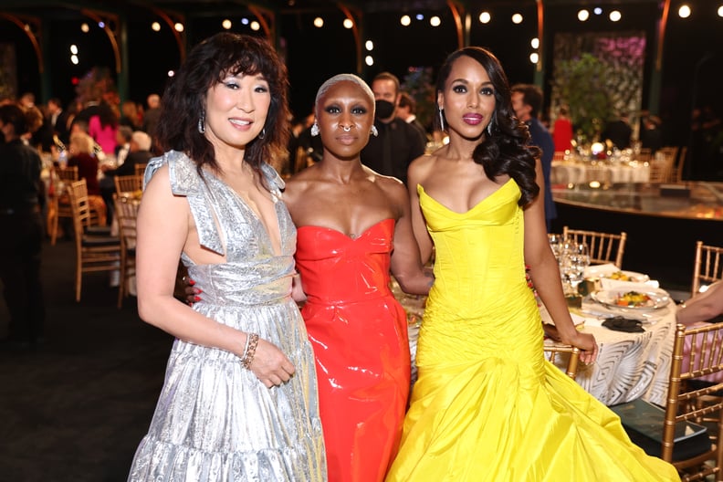 Sandra Oh, Cynthia Erivo, and Kerry Washington at the 2022 SAG Awards