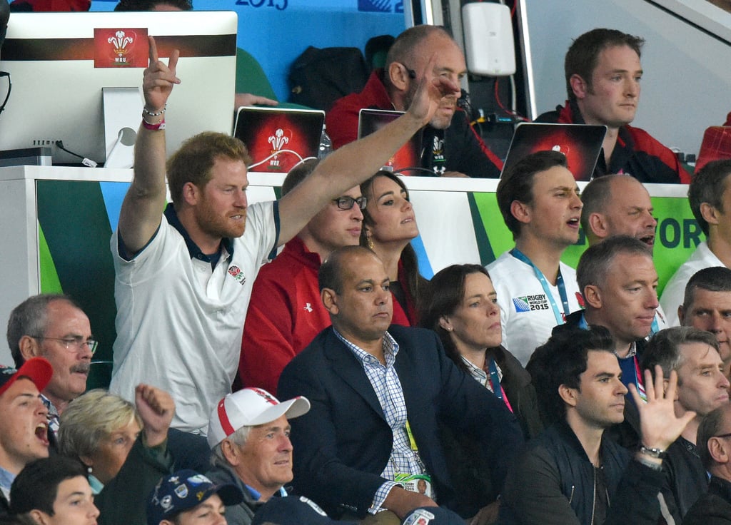 Prince Harry and Prince William at the Rugby World Cup 2015