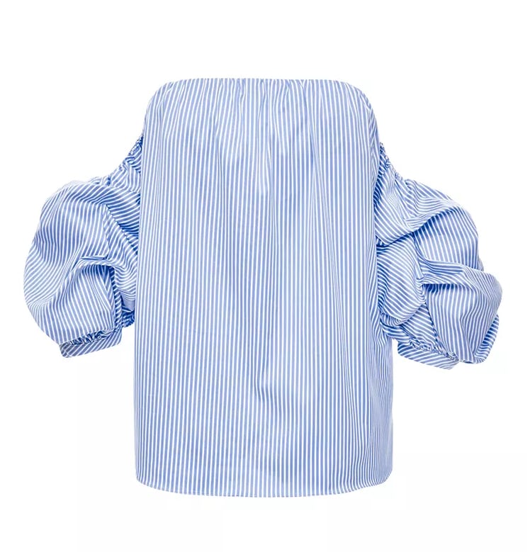 Johanna Ortiz Cotton Striped Off The Shoulder Tulum Top ($500)